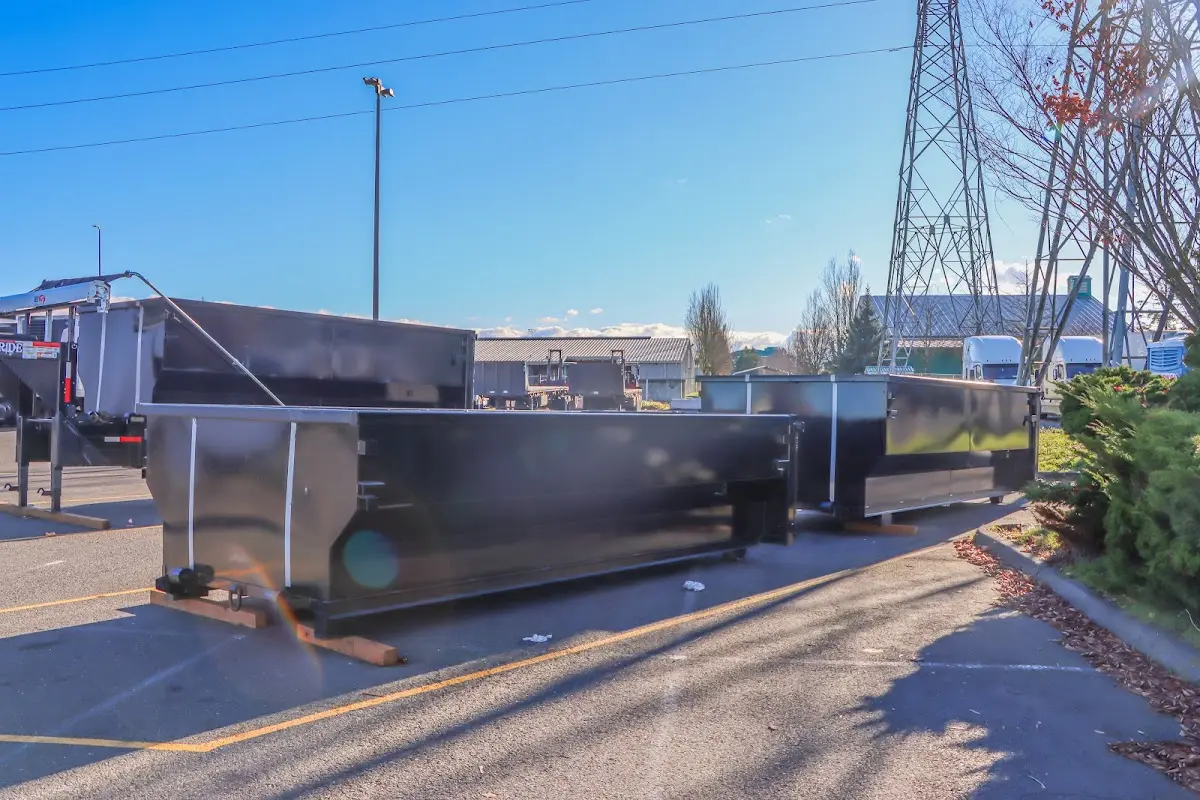 Roll-off dumpster ready for waste disposal at job site for Residential Dumpster Rental in Northlake